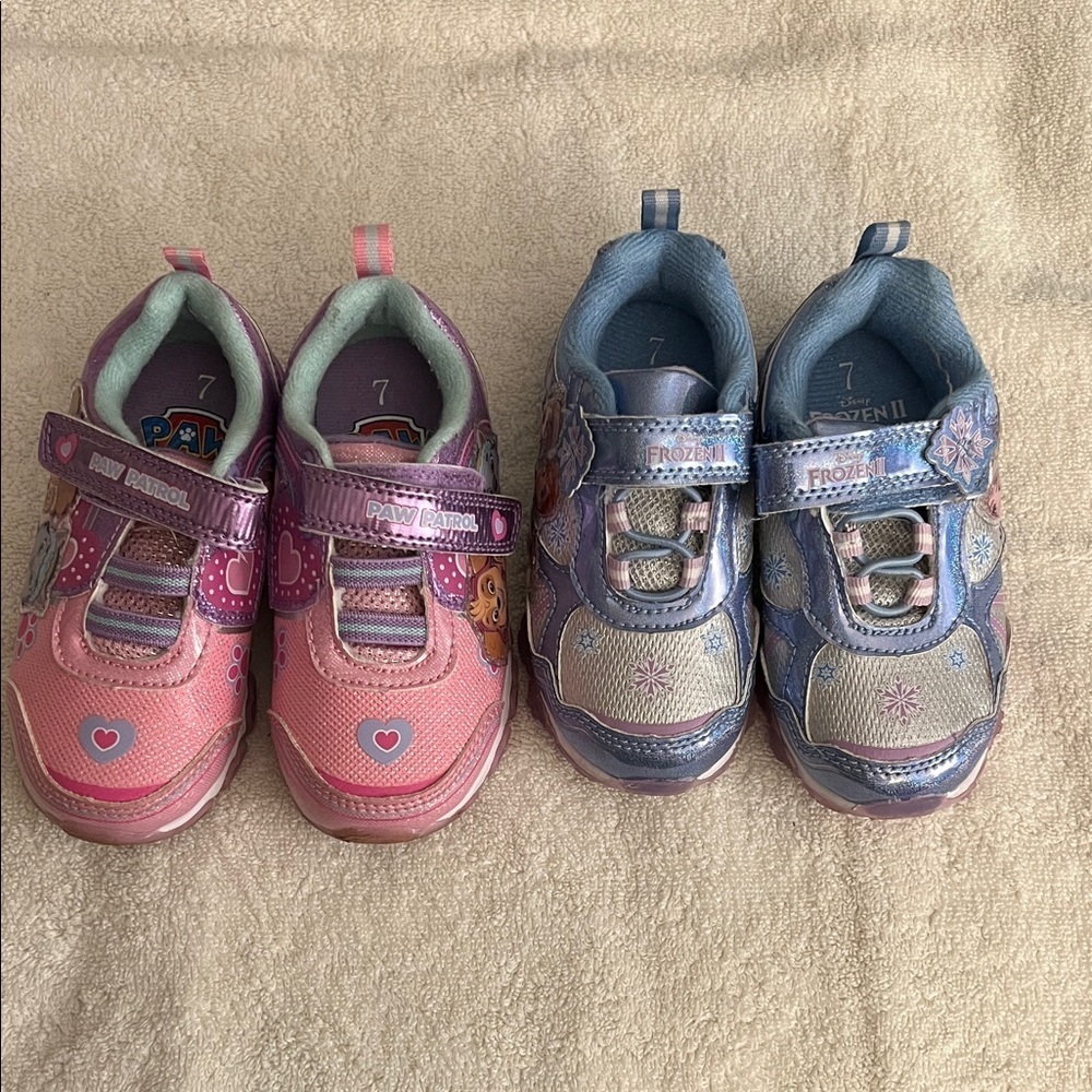Disney Frozen and Paw Patrol girls Light Up Shoes